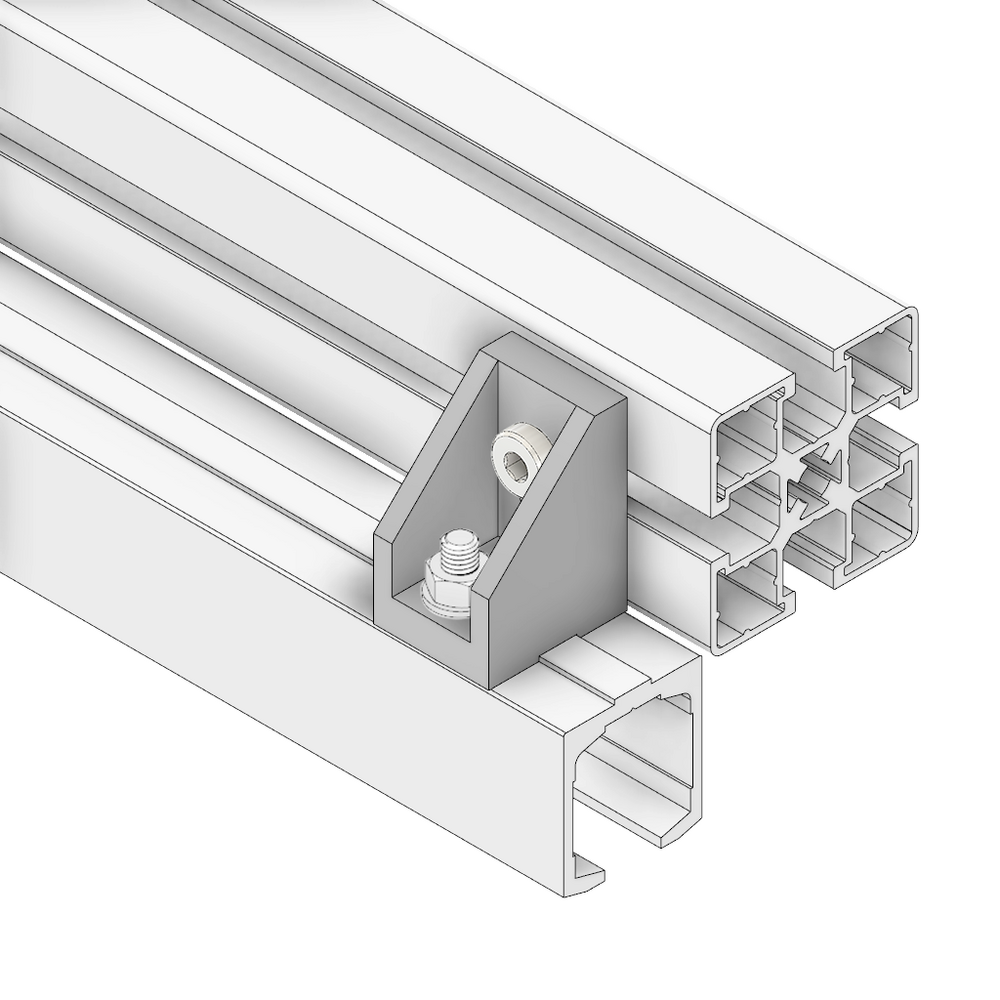 55-131-1 MODULAR SOLUTIONS METALLIC ANODIZED ALUMINUM SLIDING RAIL SUPPORT BRACKET INCLUDING HARDWARE
